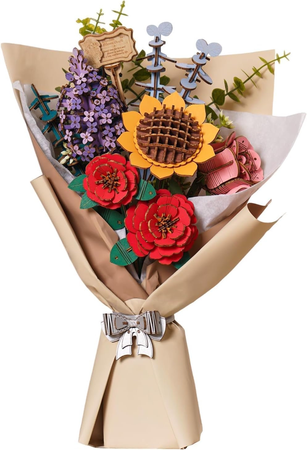 3D Puzzle DIY Wooden Flower Bouquet, Artificial Flowers Model Kits to be Assembled (price relevant 28.1.26)