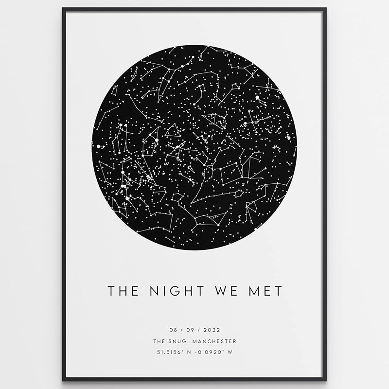 Custom Star Map Print - Night We Met - Anniversary Gift