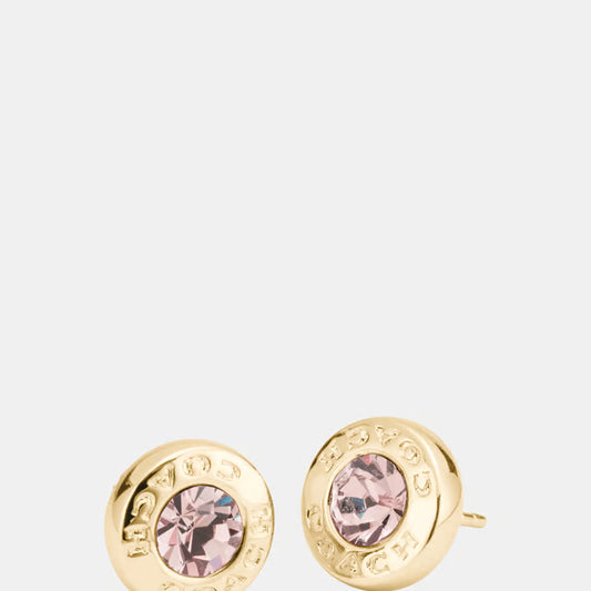 Coach Open Circle Stone Stud Earring