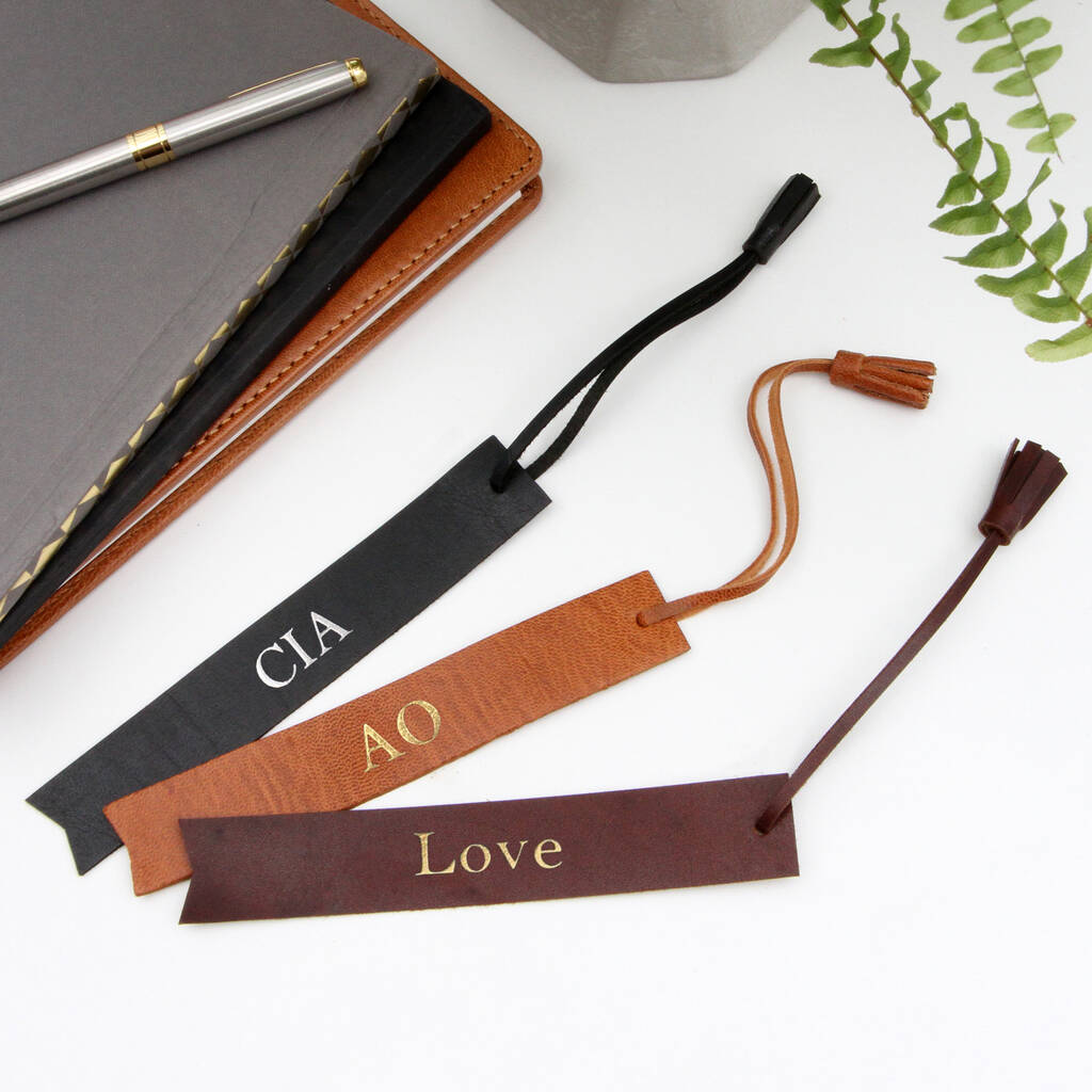 Personalised Antiqued Leather Bookmark