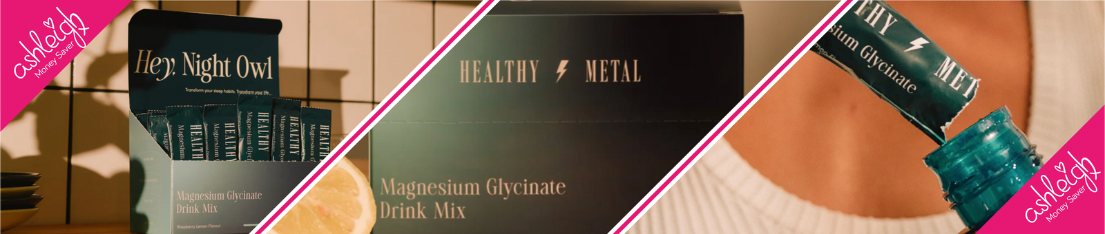 Free Healthy Metal Raspberry and Lemon Magnesium Glycinate Health Drink