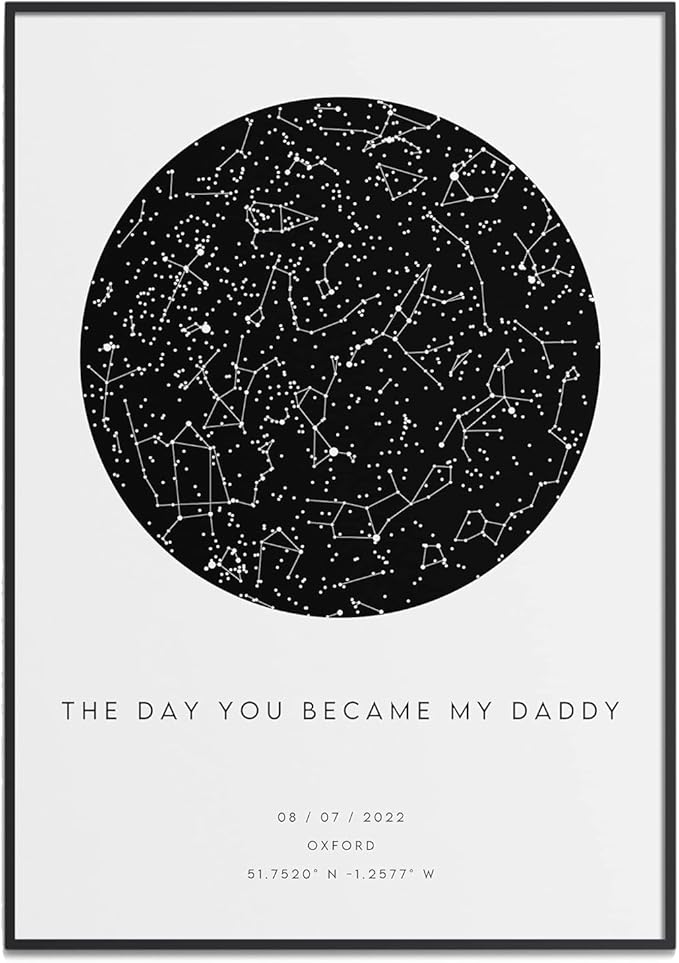 The Day You Became My Daddy Star Map Print