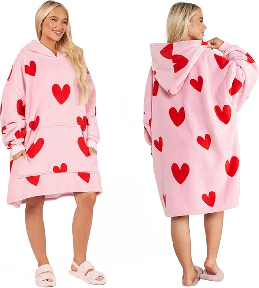 Dreamscene Hearts Hoodie Blanket