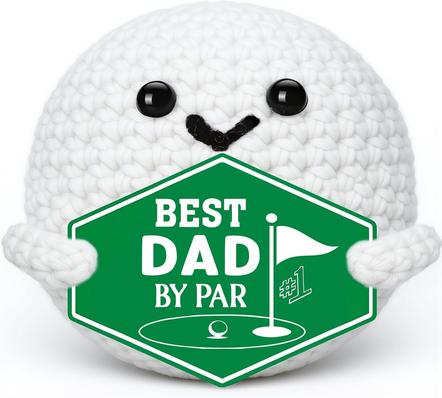 Best Dad by Par, funny Handmade Knitted Crochet Present