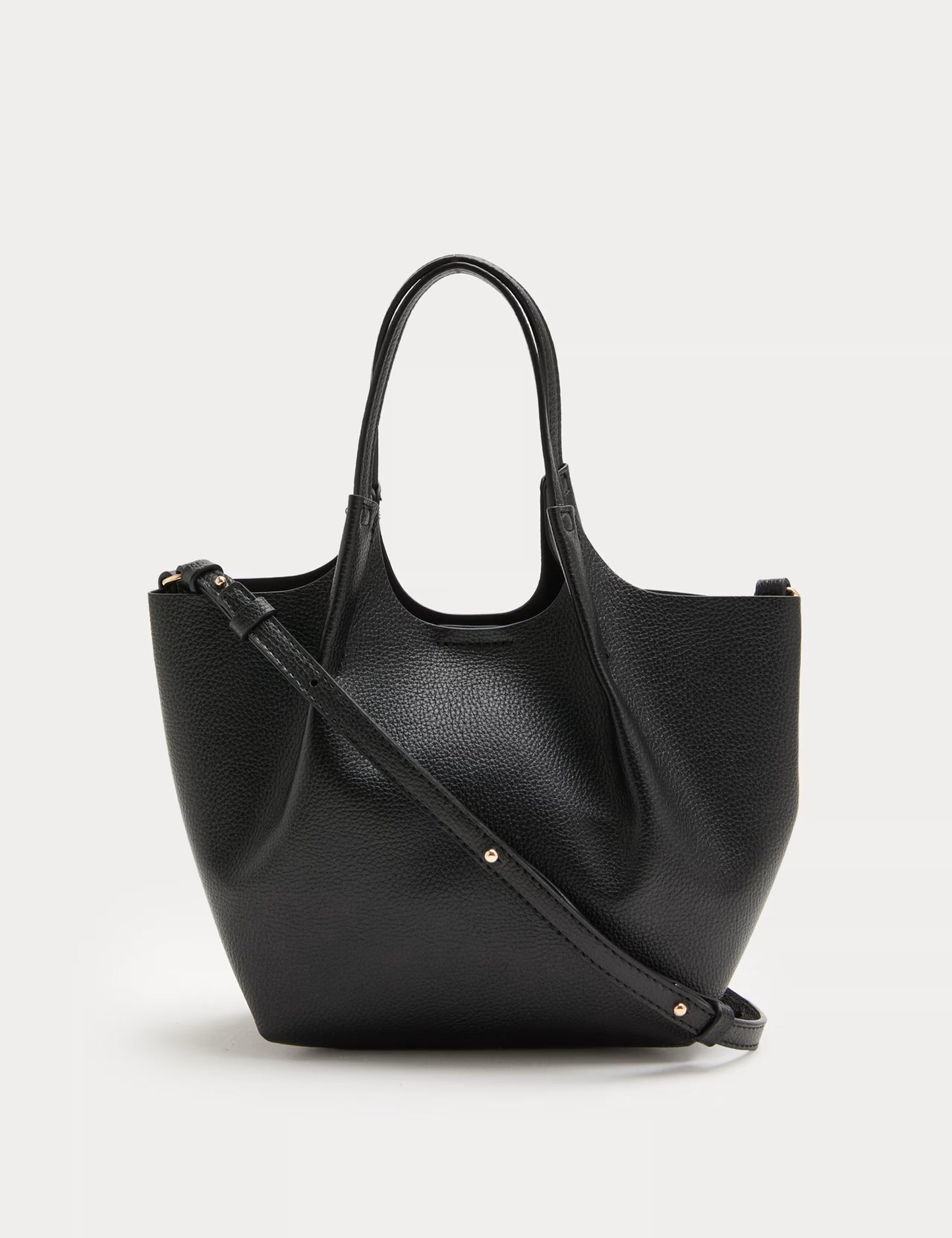 Faux Leather Pinched Mini Tote Bag