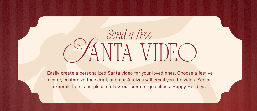 Free Personalised Video Message From Santa