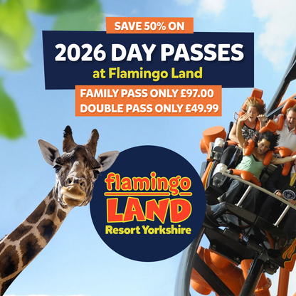 50% Off Flamingo Land Tickets for 2026 – Family & Double Passes Available