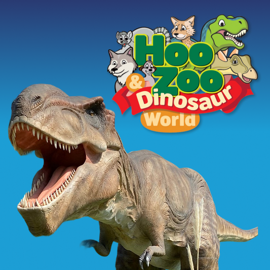 Hoo Zoo - Dinosaur World, Half Price Family Pass for 5 People - Telford