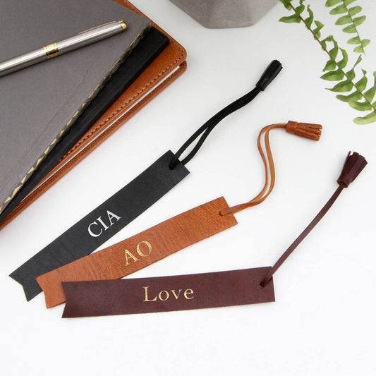 Personalised Antiqued Leather Bookmark