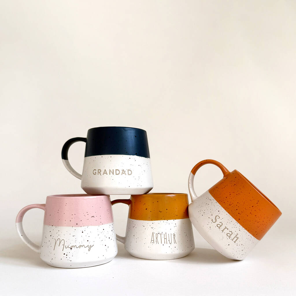 Personalised Dipped Stoneware Tea/Coffee Mug Gift (price relevant 28.1.26)