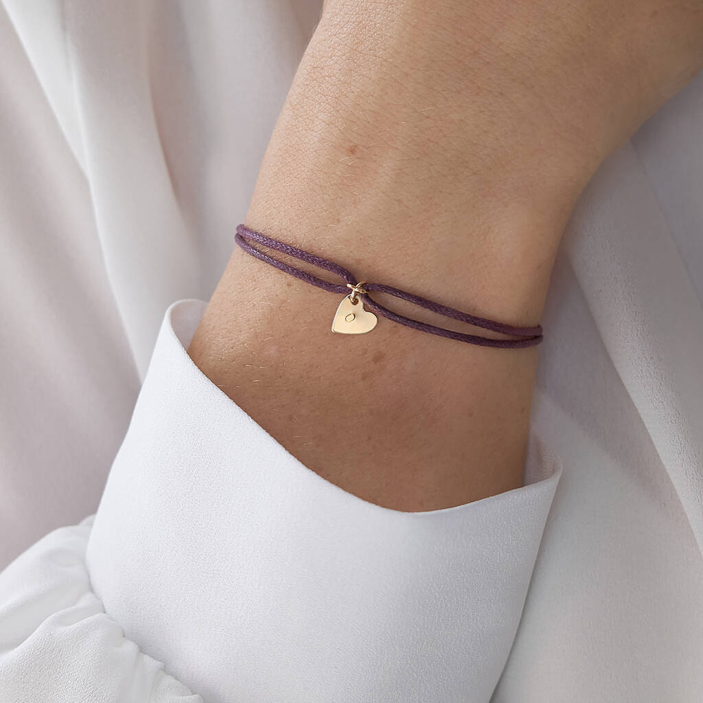 Personalised Tiny Heart Cord Bracelet