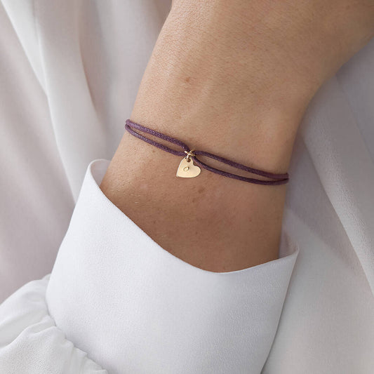 Personalised Tiny Heart Cord Bracelet