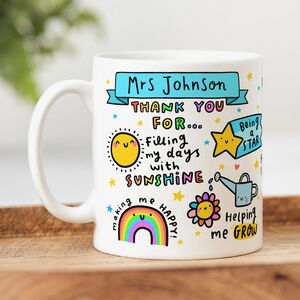 Personalised Teacher Thank You Mug